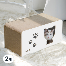 레토 고양이 스크래쳐 숨숨집 하우스형, 화이트, 2개