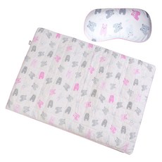 hwamo baby 可拆式柔軟莫代爾網眼墊+網眼枕, 粉紅熊款