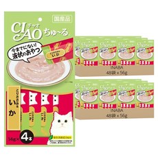 INABA CIAO 啾嚕 肉泥, 雞肉 + 花枝, 56g, 96袋