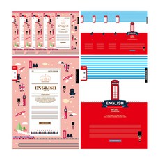 YOUNGART 女童窄版英語筆記本 粉色, 10本, 隨機出貨