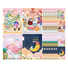 영아트 여아용 1-2 무제노트 17줄 24매, 랜덤 발송, 40개입