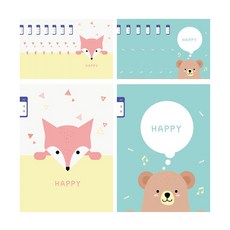 YOUNGART 8格封面印花小學語文練習本, 隨機發貨, 15個