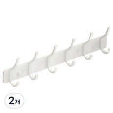 더플로우커머스 프리미엄 모던 무광 다용도 인테리어 행거 6코, 화이트, 2개