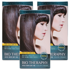 바이오메드 헤어테라피 칼라크림 염모제, 5호 갈색, 3개