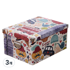 星星多樣鮮豔色彩紙質生活箱 30*20*15cm, 10 型, 3個