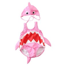 愛北鼻 寶寶連身泳裝 附泳帽