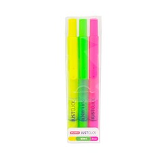 저스트클릭 형광펜S 세트, YELLOW + YELLOWGREEN + PINK, 3개