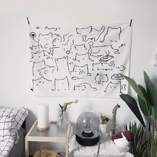 Hoom禾馨生活韓國掛布, 150 x 130cm, 貓貓的一天