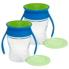 와우컵 베이비 트라이탄 빨대컵, 207ml, 2개, 클리어블루