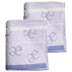 ELEGANCE 倫敦戀曲條紋毛巾 76 x 33cm 藍色 親膚吸水, 2條