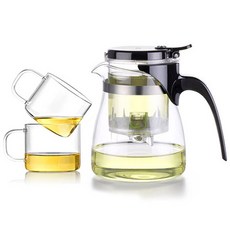 Sama DOYO 尚明 耐熱玻璃茶壺組 A12, 1套, 茶壺 600ml(1入) + 茶杯 150ml(2入)