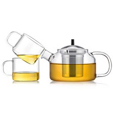 Sama DOYO 尚明 耐熱玻璃茶壺組 S055, 1套, 茶壺 250ml + 茶杯 150ml x 2個, 單品