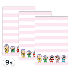 플라잉웨일즈 짱구는 못말려 메모패드 80 x 120 mm, 떡잎방범대, 80매, 9개