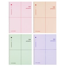Tamsaa 四格數學練習本筆記本 4件組, 1套, 混色