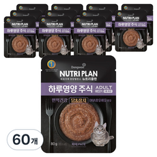 동원뉴트리플랜 어덜트 고양이 하루영양 주식파우치, 닭+참치, 80g, 60개