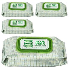 네이처리퍼블릭 수딩앤모이스처 알로에베라 클렌징 티슈, 4개, 80매입
