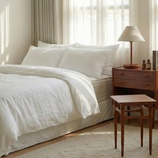 지베딩 순면 60수 이불커버, 화이트