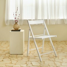 하우스레시피 에이든 티크 접이식 의자, 화이트, 1개