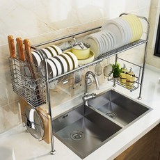 優質廚房用不鏽鋼餐具瀝水架 單層型, 銀色