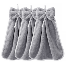 AHOYE 吸水快乾掛耳擦手巾 毛巾 抹布 小方巾 35 x 27 x 0.5cm, 3條, 1組