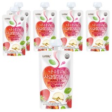 LUSOL 水果泥, 100g, 6包, 蘋果草莓口味