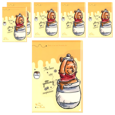 sun-star 小熊維尼95週年 L型 A4 資料夾 310 x 220 x 0.5mm 25g, 6個, 黃色