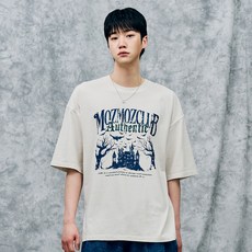 모즈모즈 남녀공용 피그먼트 나잇메어 오버핏 반팔티셔츠