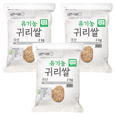 바른곡물 국내산 유기농 귀리 쌀, 2kg, 3개