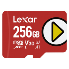 Lexar 雷克沙 PLAY MicroSDXC V30 UHS-1 A1 U3 記憶卡 256GB 讀取速度可達150MB/s, 1個