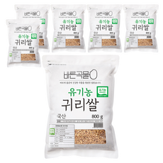 바른곡물 국내산 유기농 귀리 쌀, 800g, 6개