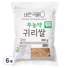 바른곡물 국내산 무농약 귀리쌀, 800g, 6개