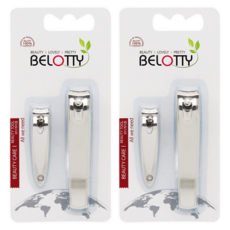 BELOTTY 雙效指甲剪套組 大型1入 + 小型1入, 單一顏色, 2個