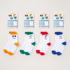 BASE ALPHA ESSENTIALS 兒童動物襪4件組禮盒 (含禮物包裝)