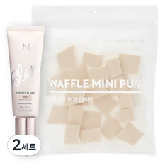 미샤 M 퍼펙트 블랑 비비크림 SPF50+ PA+++ 40ml + 와플 조각 퍼프 20p 세트, 21호 바닐라(비비크림), 2개