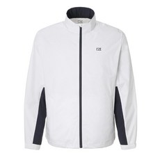 Cutter & Buck 男士高爾夫撞色防水雨衣夾克 CBM3AWR304, 1件, 白色