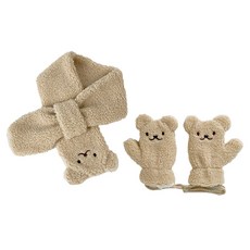 JAR嚴選 兒童可愛加絨圍巾手套組