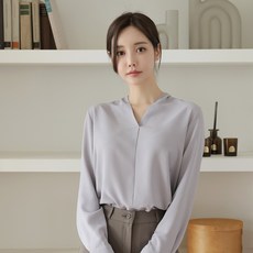 BBAEBBAE 女款V領不對稱下擺柔美輪廓上衣