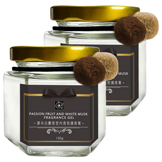 QUNDO 康朵白麝香室內香氛擴香膏，頂級鮮花凝香技術，植物性萃取除臭，無須點火，時尚玻璃罐設計, 120g, 2罐, 白麝香