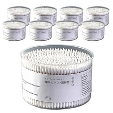 竹棒雙頭棉花棒 尖頭 + 圓頭款 Set 3 柔軟細密 不易掉棉絮 棉頭飽滿 吸附力強, 500支, 9盒