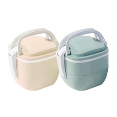 플라팜 캔디찬합 도시락통 2단 2종 세트, 민트 + 아이보리, 1세트
