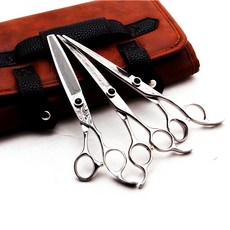 AKITZ 薄荷剪+彎剪+打薄剪寵物絲剪套裝, 單色, 1套