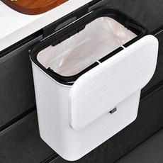 Monohaim 門用壁掛式附蓋垃圾桶 9L + 掛鉤組, 1套, 象牙白