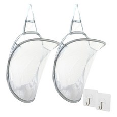 壁掛式折疊洗衣籃, 灰色的, 2個