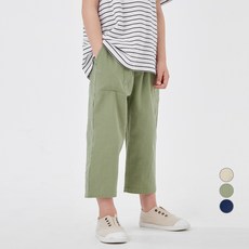 LollyTree 兒童褶皺哈倫八分棉褲