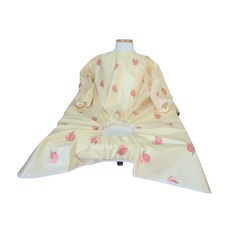 지니랑 식탁일체형 이유식 방수 턱받이 식판 긴팔형, 피치옐로우, 1개, 1매