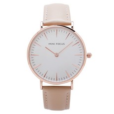 MINI FOCUS 偶然的邂逅簡約真皮手錶 白面 WMF0318 金屬材質