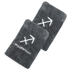 Joeki 星座珊瑚絨浴巾 射手座 灰色 親膚柔軟吸水速乾, 2條