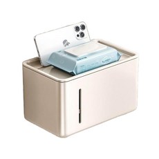 i life 含蓋雙層衛生紙架 白色 雙層收納平台 免打孔安裝 防水防塵 多用途置物架, 1組