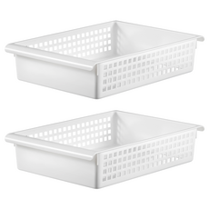 FaSoLa 寬型收納籃 FA-YF-240F 254g 2個, 白色, 1組