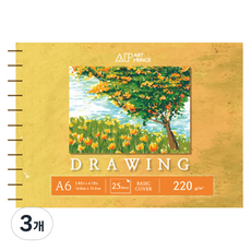 Doosung Paper Art Prince 繪圖線圈素描本 220g D07, 3個, 25張, A6